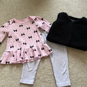 Rene Rofe Pink and Black Kids Matching Set